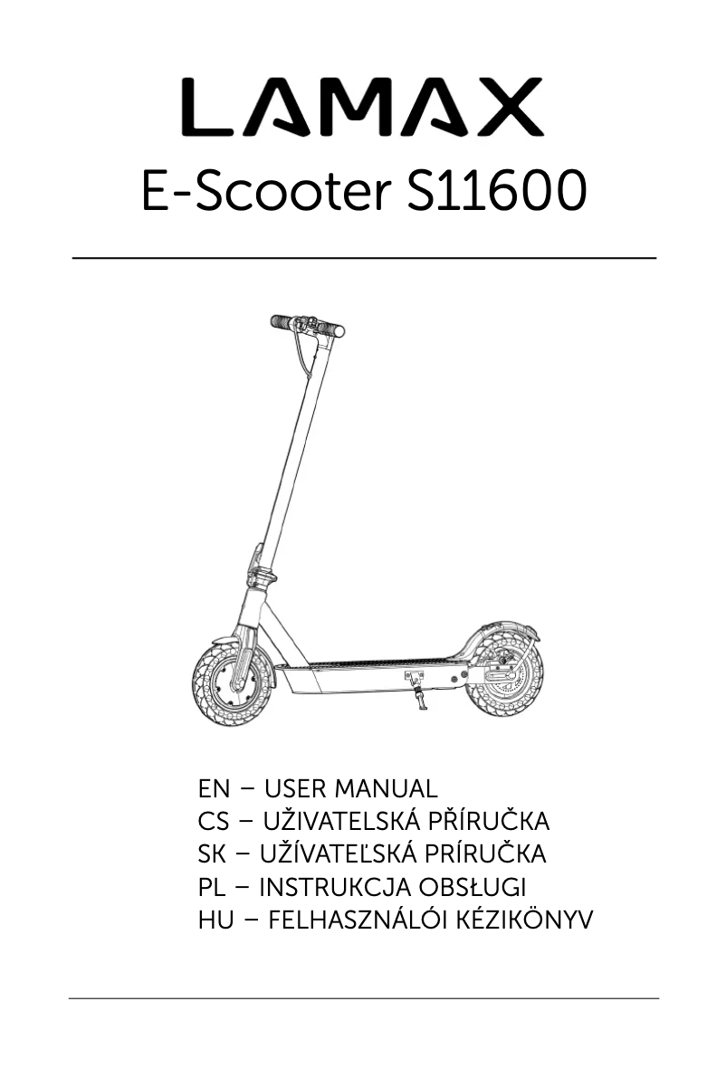 Page 1 de la notice Manuel utilisateur Lamax E-Scooter S11600