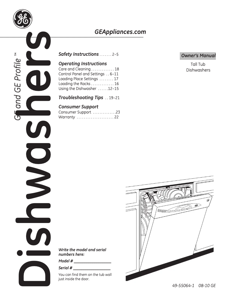 Imagen de la primera página del manual del dispositivo GLD2800TWW