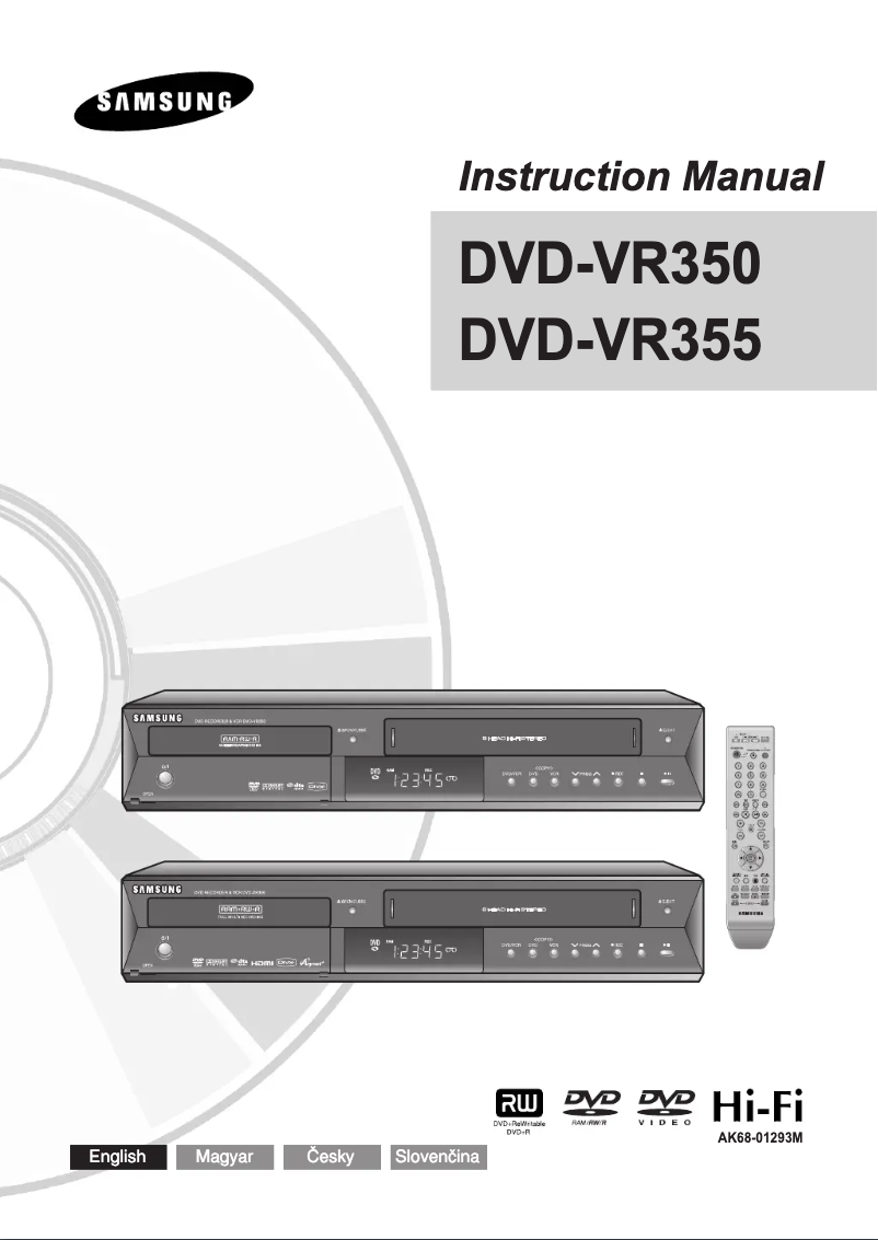 Page n°1 - Manuel utilisateur Samsung DVD-VR350
