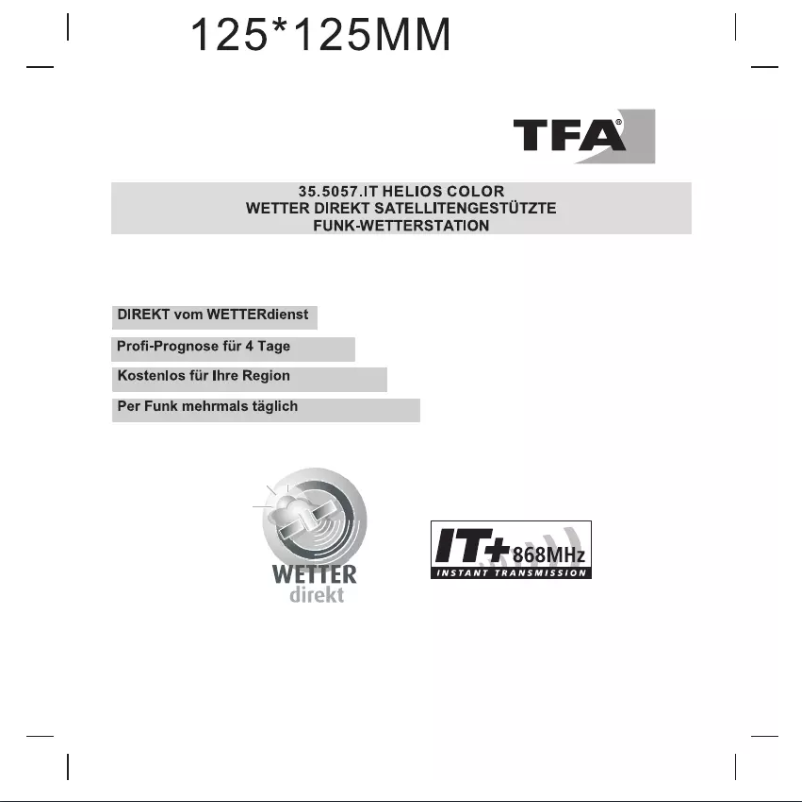 Image de la première page du manuel de l'appareil Helios Color 35.5057.IT