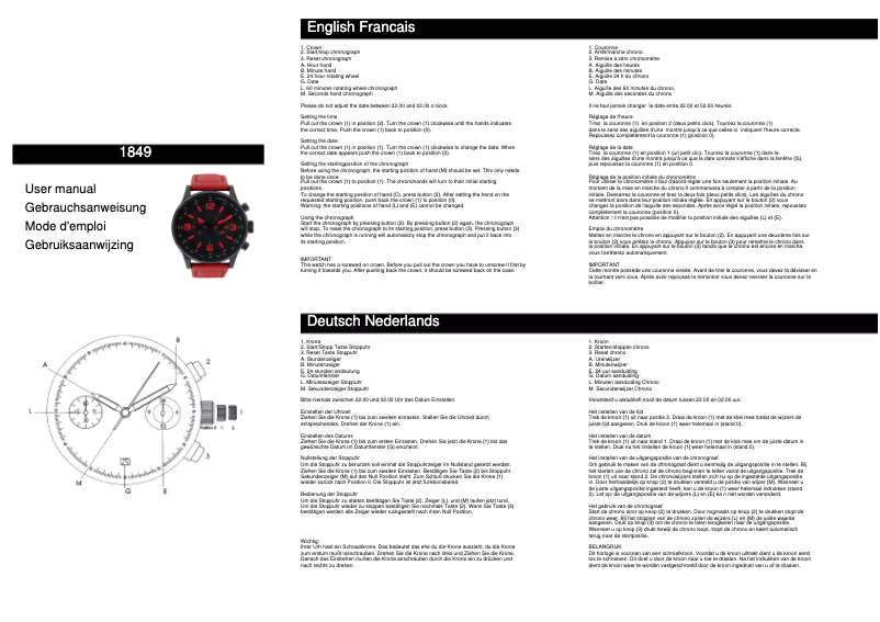 Image de la première page du manuel de l'appareil 1849