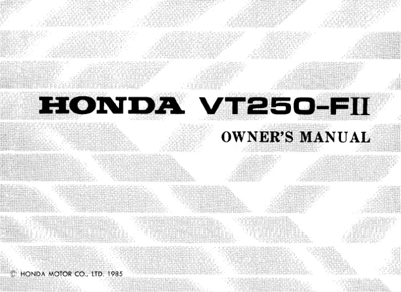 Page 1 de la notice Manuel utilisateur Honda VT250 FII (1985)