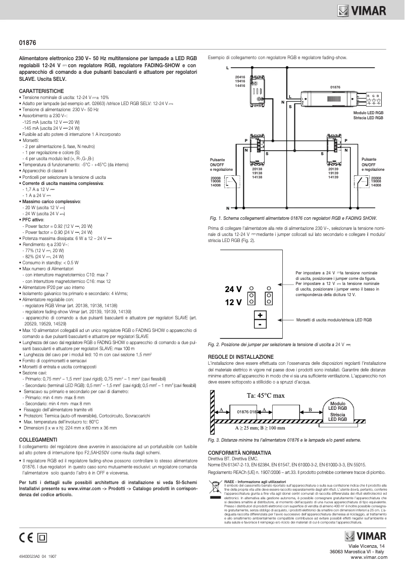 Page n°1 - Instructions / montage Vimar 01876