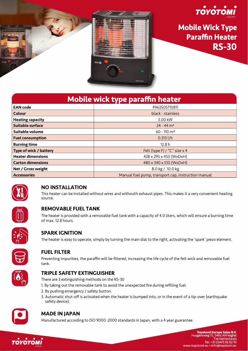 Page 1 de la notice Fiche technique Zibro RS-30