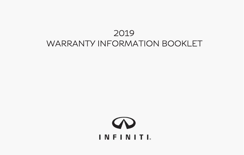 Page 1 of the manual Warranty Information Infiniti QX60 (2019)
