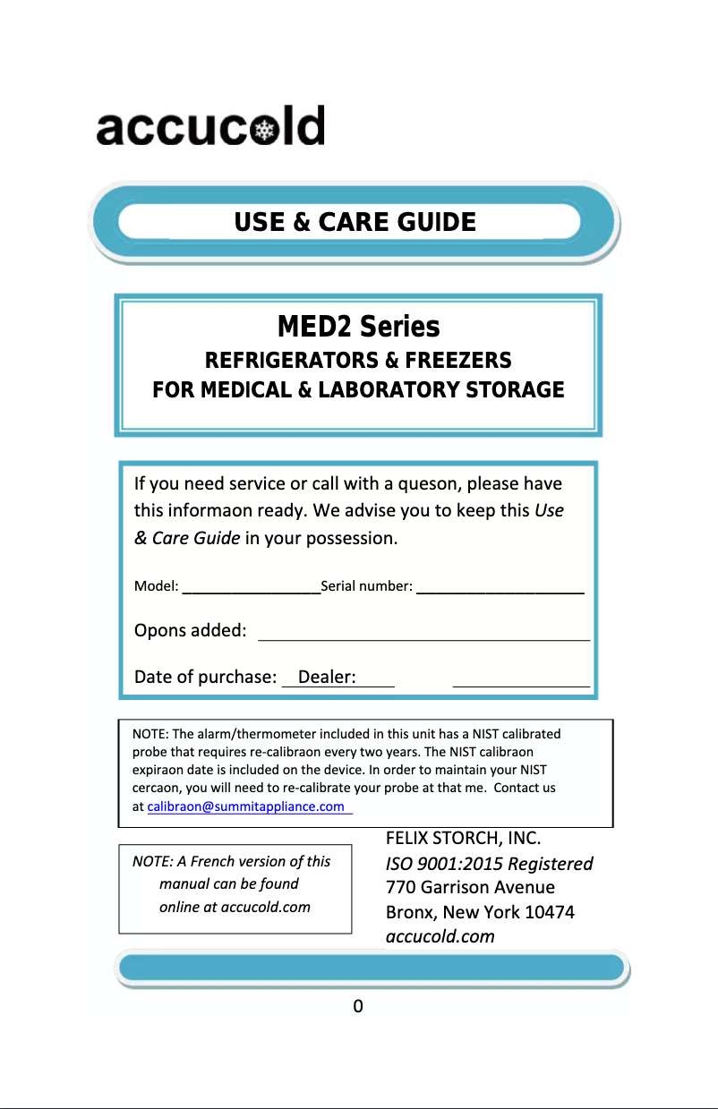 Image de la première page du manuel de l'appareil VT65MLBI7MED2ADA