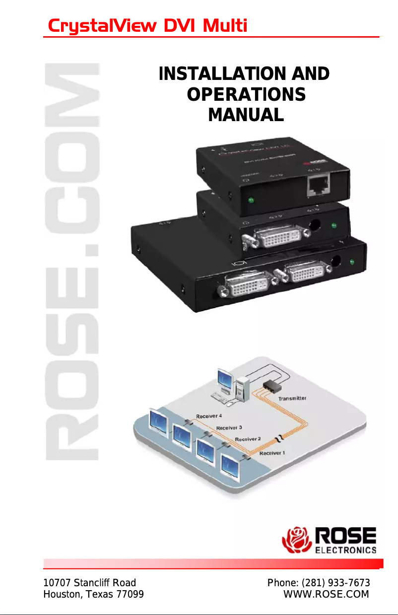 Page n°1 - Manuel utilisateur Rose CrystalView DVI Multi