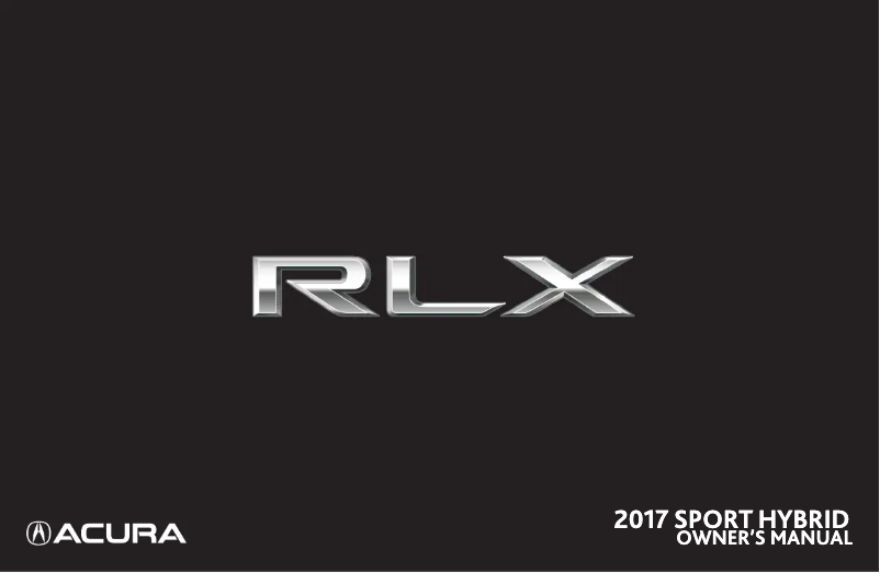 Page 1 de la notice Manuel utilisateur Acura RLX Sport Hybrid (2017)
