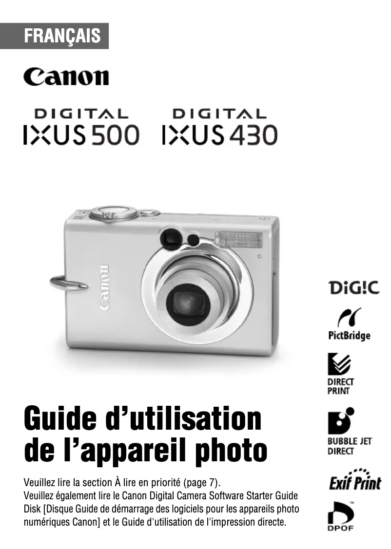 Página 1 del manual Manual de usuario Canon Ixus 500