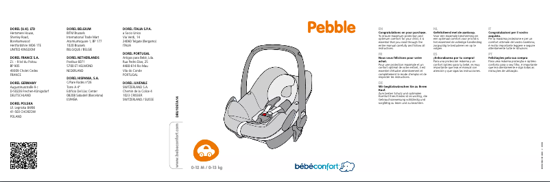 Page 1 de la notice Manuel utilisateur Bebe Confort Pebble