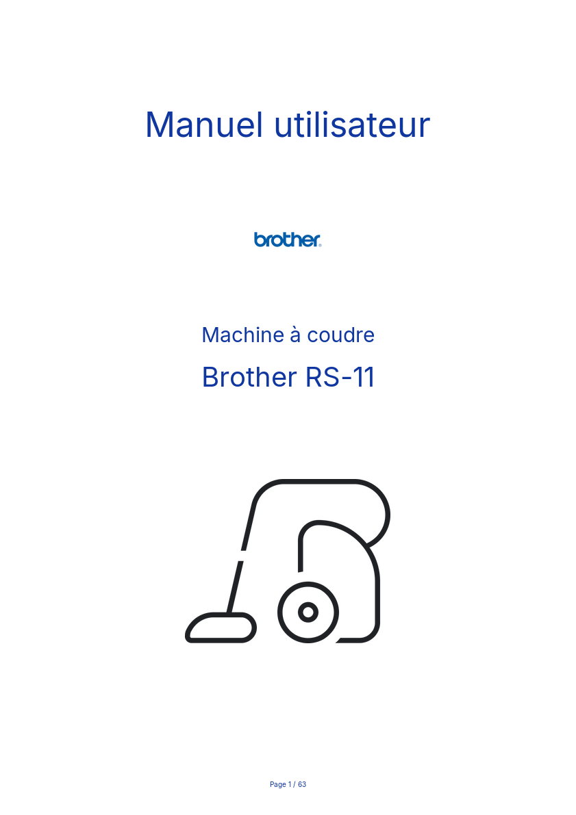 Page n°1 - Manuel utilisateur Brother RS-11