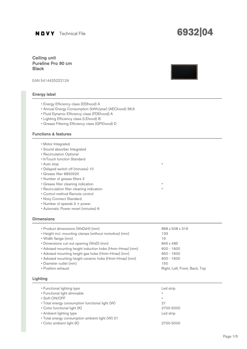 Image de la première page du manuel de l'appareil Pureline Pro 6932