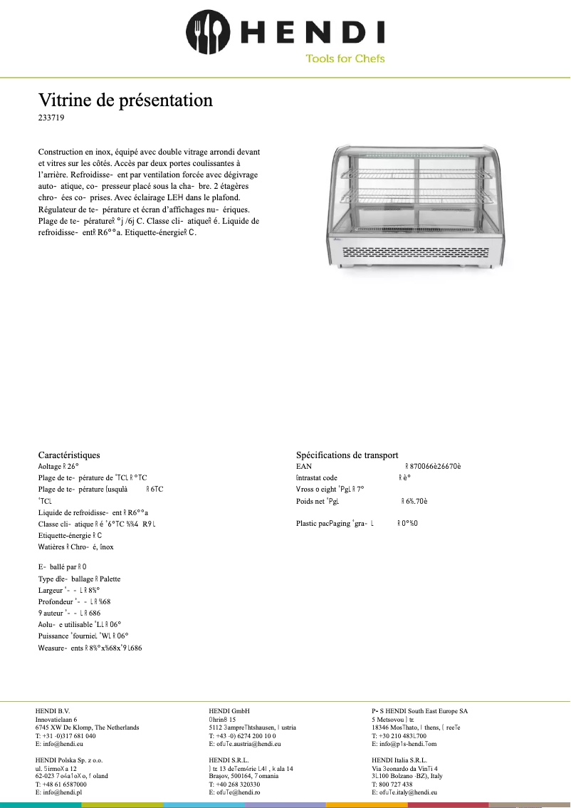 Page 1 de la notice Fiche technique Arktic 233702