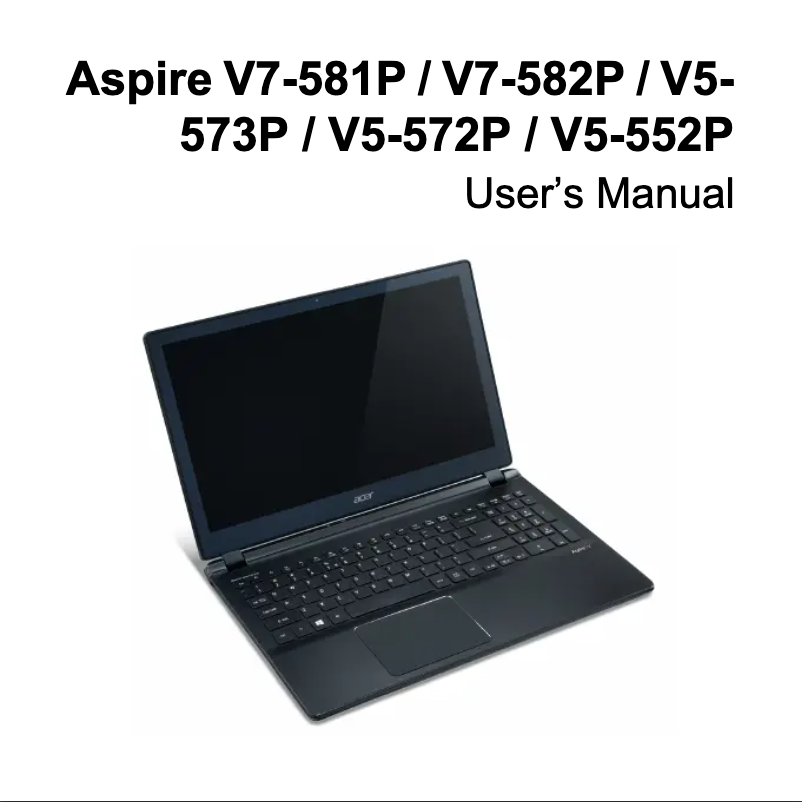 Page 1 de la notice Manuel utilisateur Acer Aspire V7-582P