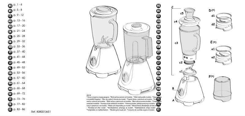 Image de la première page du manuel de l'appareil BL3058