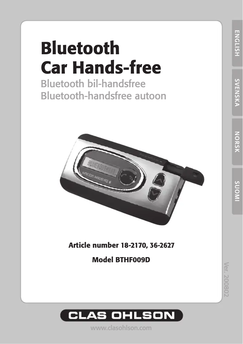 Page 1 de la notice Manuel utilisateur Exibel BTHF009D