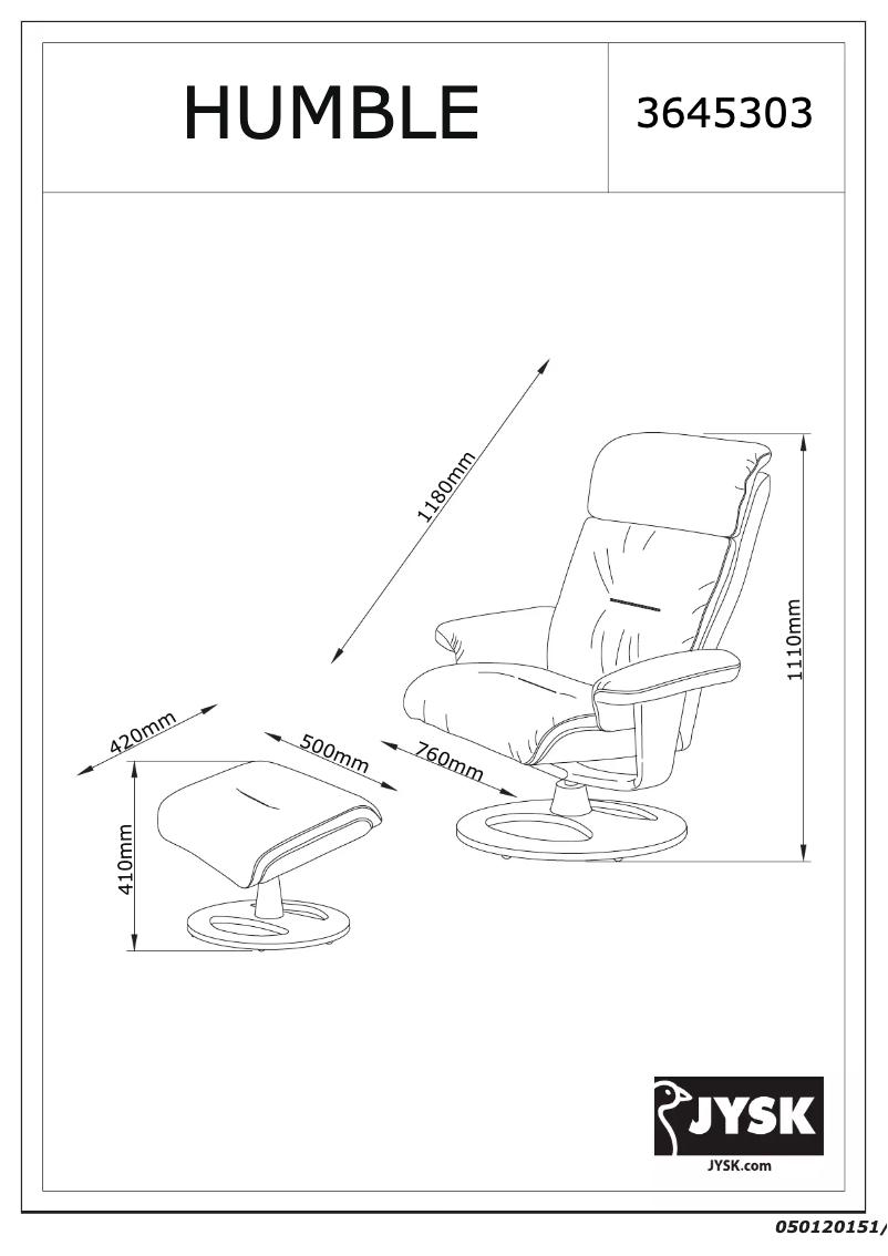 Page 1 de la notice Manuel utilisateur JYSK Humble