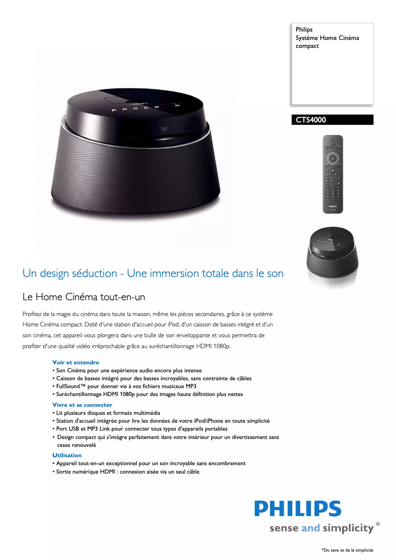 Image de la première page du manuel de l'appareil CTS4000