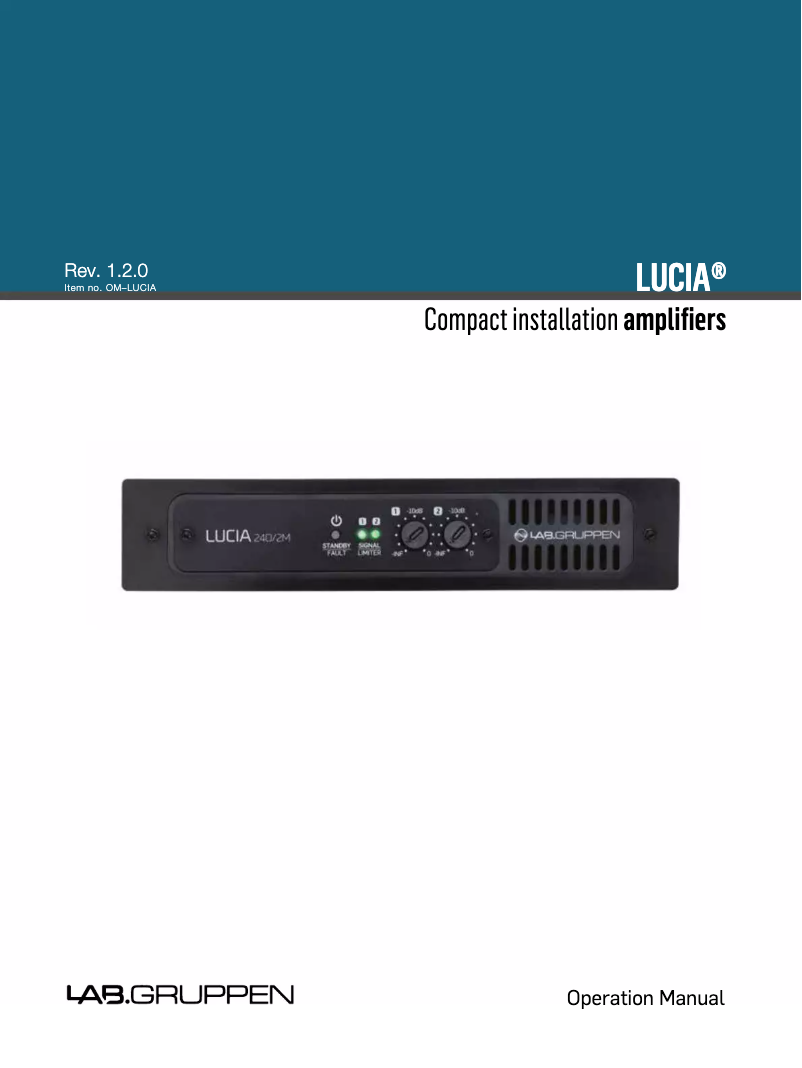 Página 1 del manual Manual de instrucciones Lab Gruppen LUCIA 60/1-70