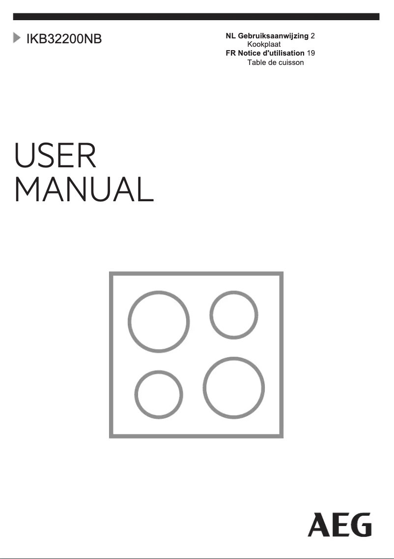 Page n°1 - Manuel utilisateur AEG IKB32200NB