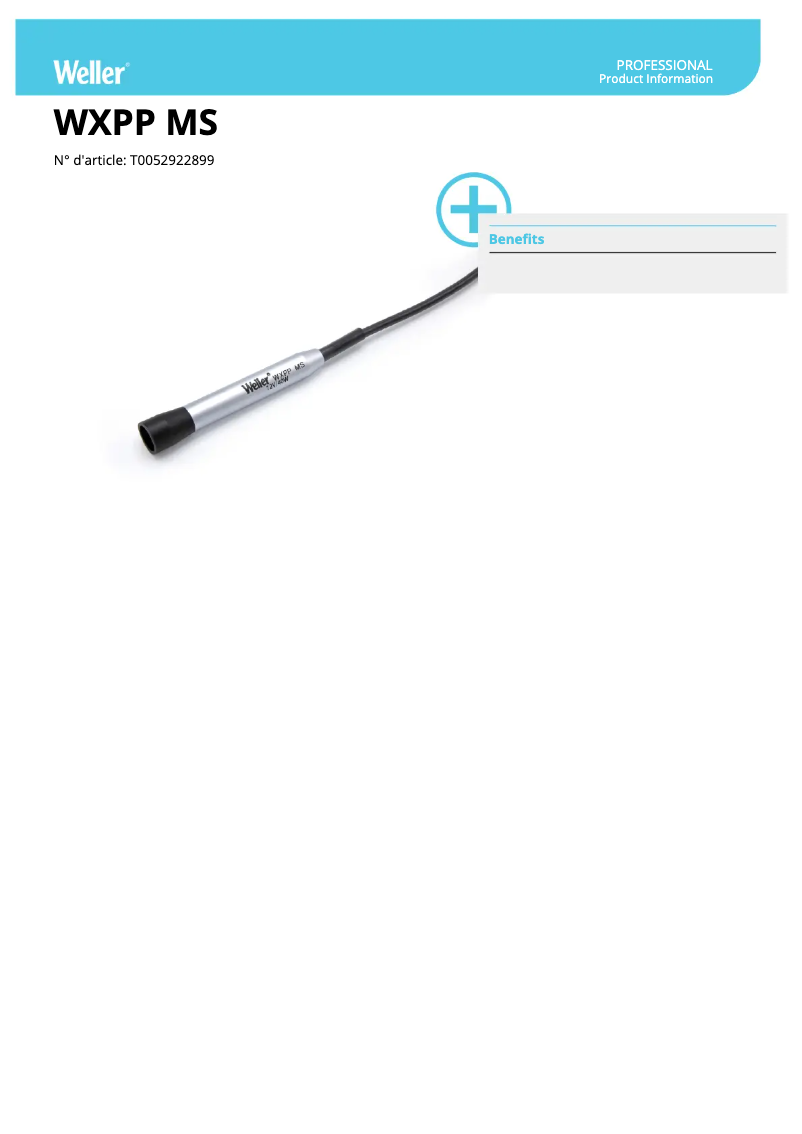 Page n°1 - Fiche technique Weller WXPP MS
