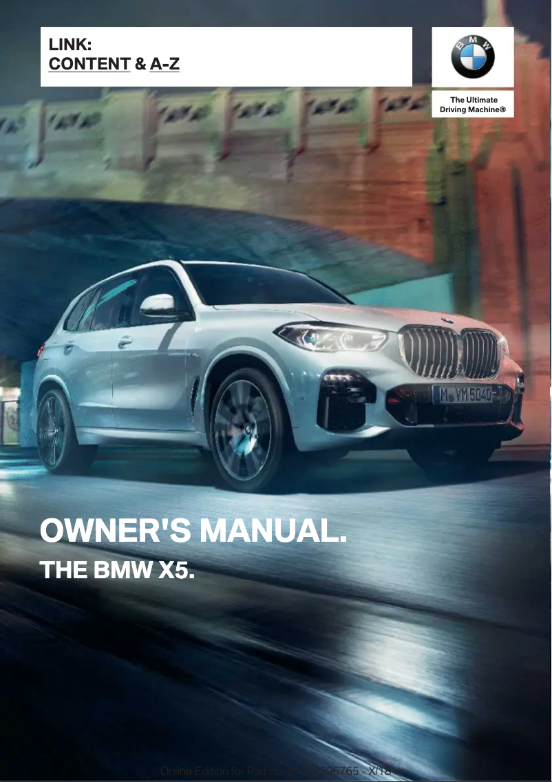 Page 1 de la notice Manuel utilisateur BMW X5 (2019)
