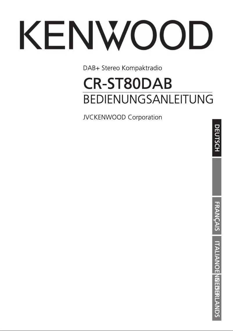 Page n°1 - Manuel utilisateur Kenwood CR-ST80DAB