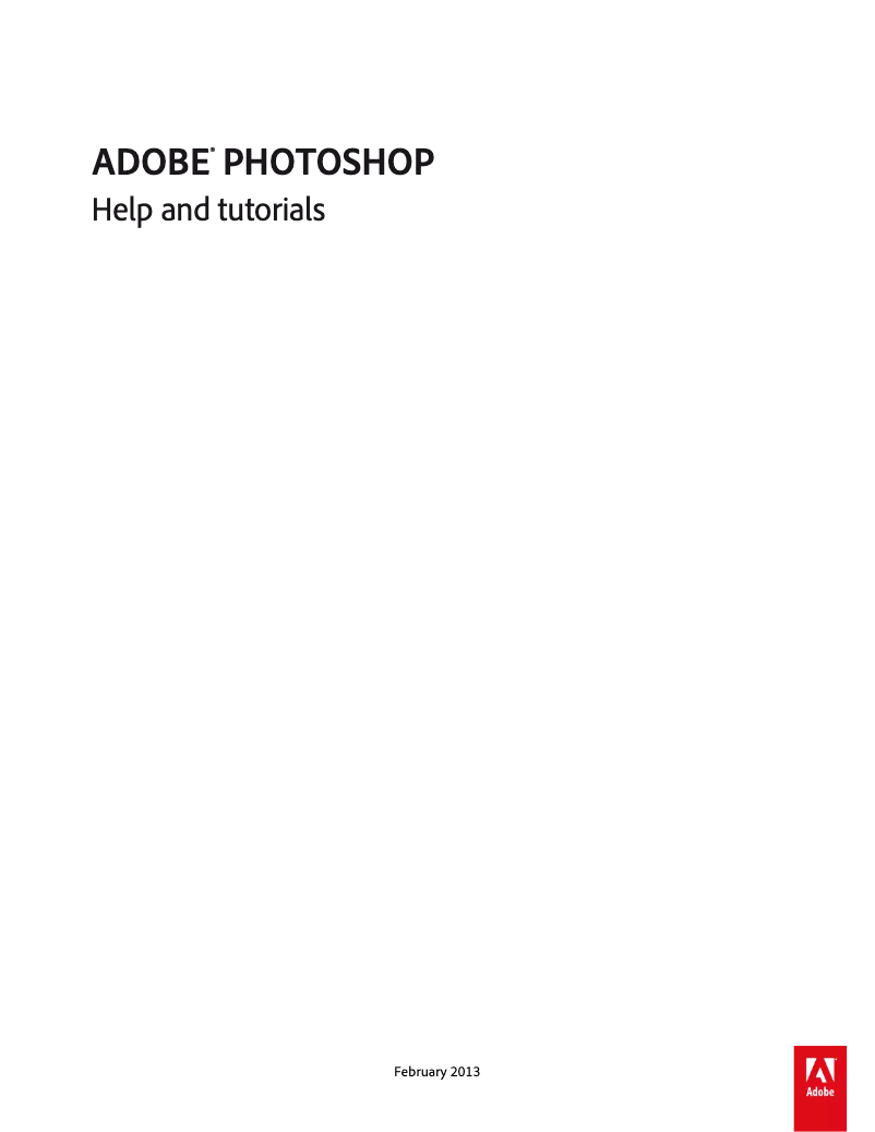 Page 1 de la notice Mode d'emploi Adobe Photoshop CS6
