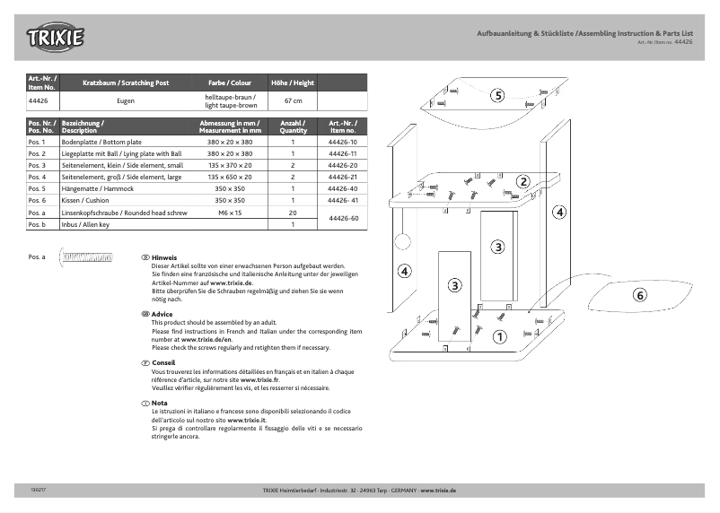 Imagen de la primera página del manual del dispositivo 44426