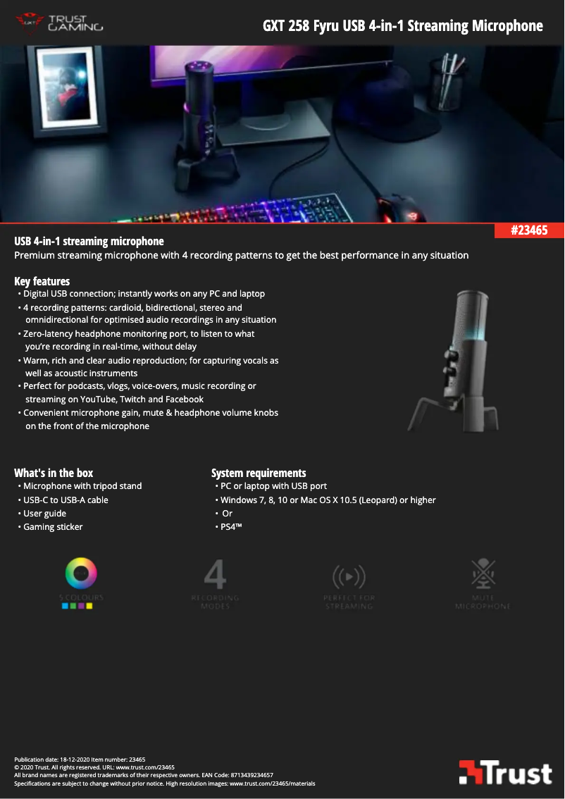 Image de la première page du manuel de l'appareil Fyru GXT 258