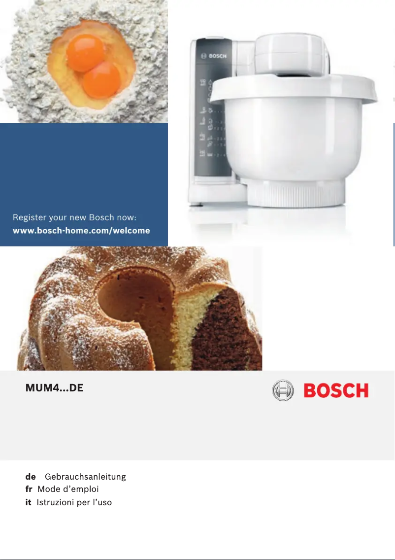 Page 1 de la notice Manuel utilisateur Bosch MUM48140DE