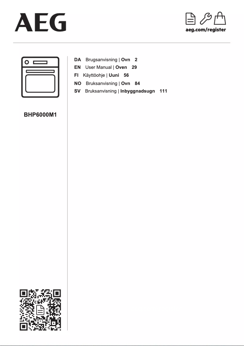 Page 1 de la notice Manuel utilisateur Electrolux BHP6000M1