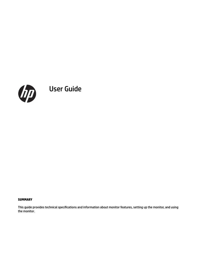 Page 1 de la notice Manuel utilisateur HP Z24u G3
