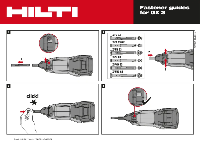 Página 1 del manual Instrucciones / montaje Hilti GX 3