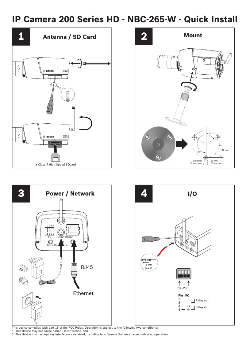 Page n°1 - Manuel utilisateur Bosch NBC-265-W