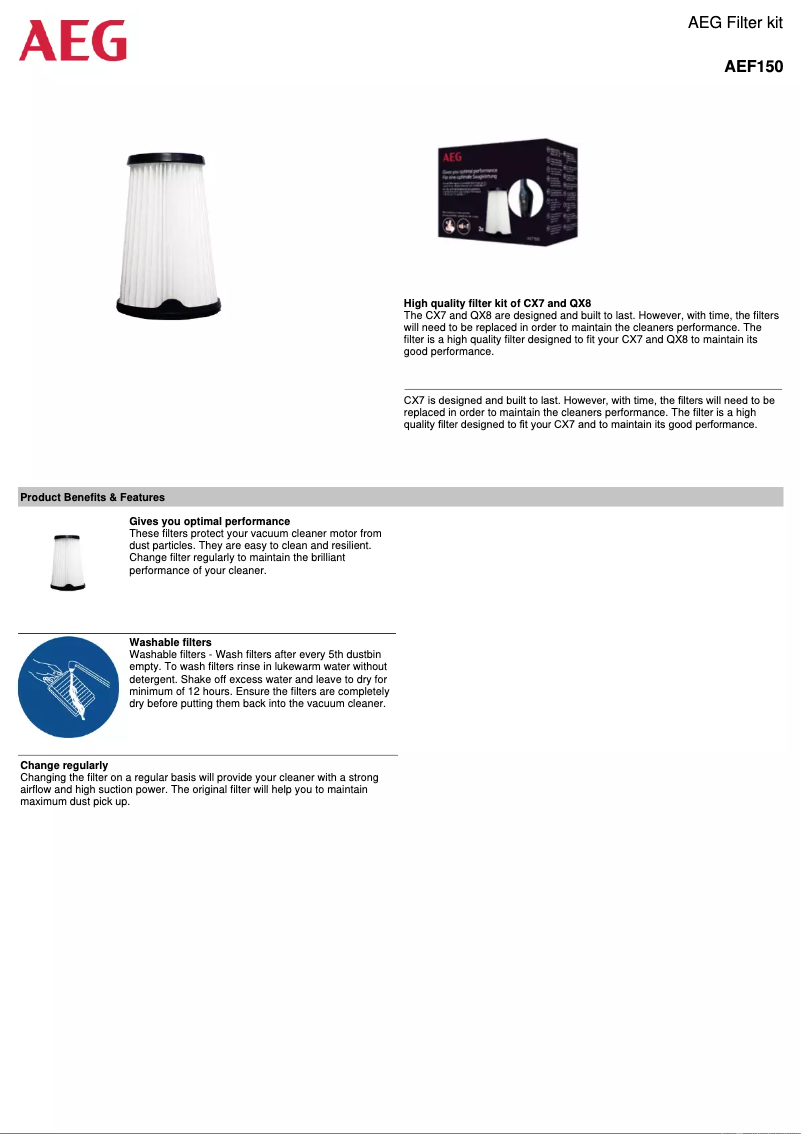 Image de la première page du manuel de l'appareil AEF150