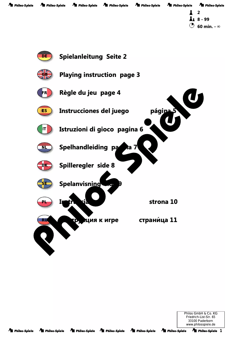 Página 1 del manual Manual de usuario Philos Go-Set