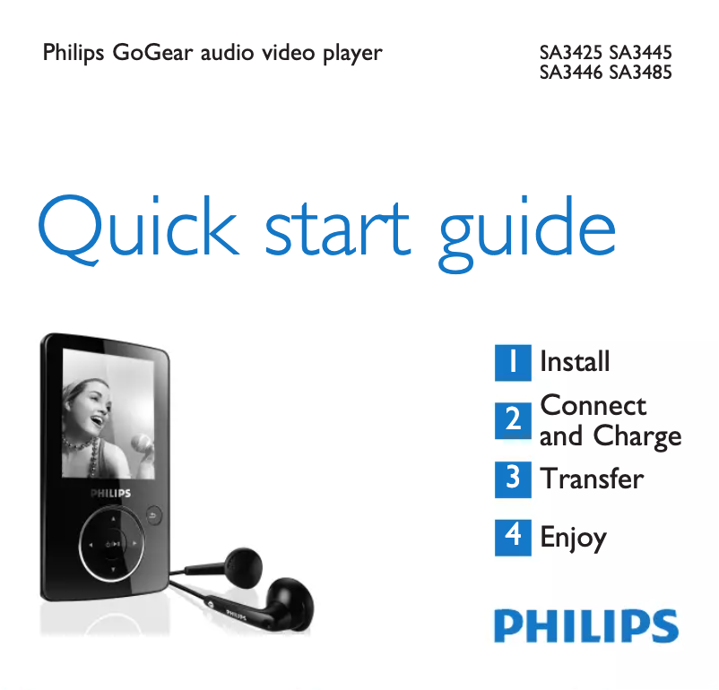 Page n°1 - Guide de démarrage rapide Philips GoGear SA3448