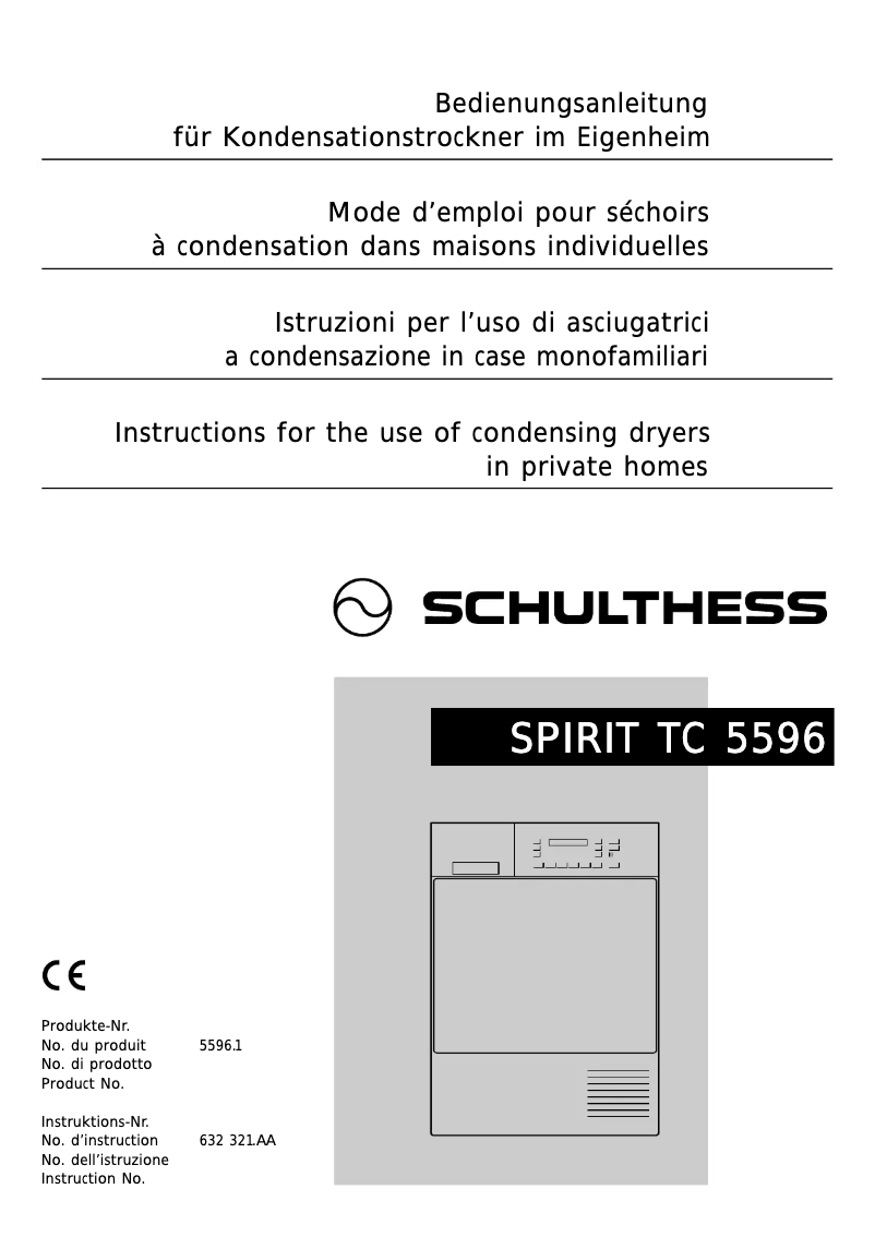 Image de la première page du manuel de l'appareil Spirit TC 5596