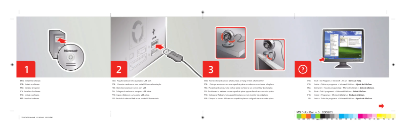 Imagen de la primera página del manual del dispositivo LifeCam VX-1000