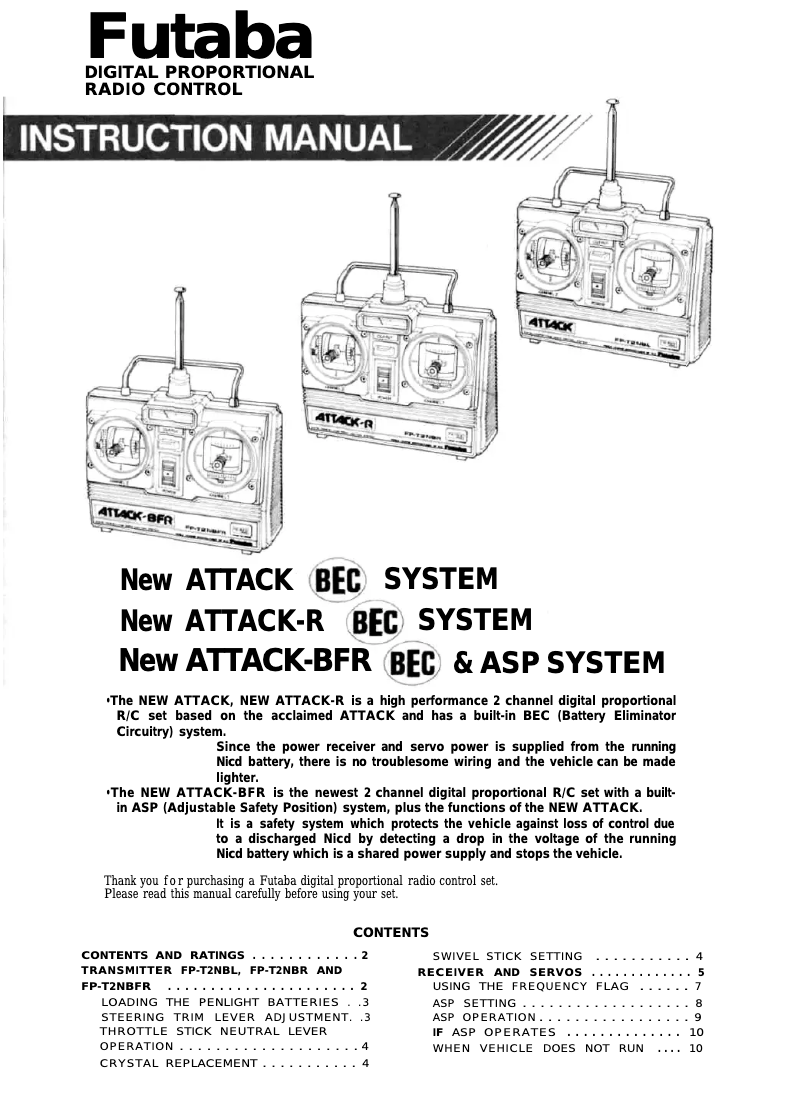 Page 1 de la notice Manuel utilisateur Futaba ATTACK_BFR