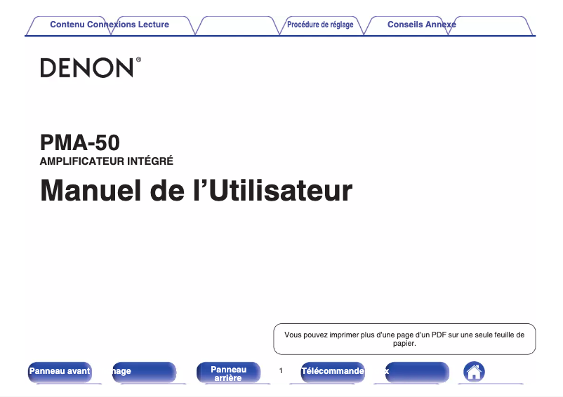 Página 1 del manual Manual de usuario Denon PMA-50