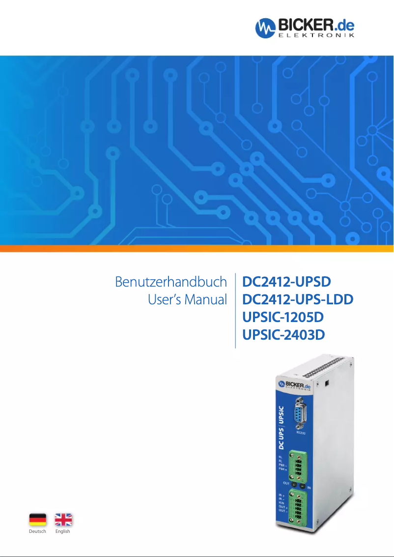 Image de la première page du manuel de l'appareil UPSIC-2403D