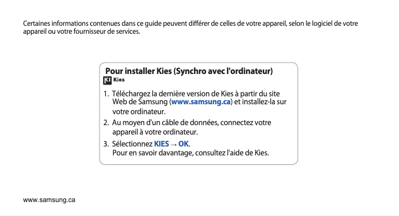 Page 1 de la notice Manuel utilisateur Samsung Galaxy 551