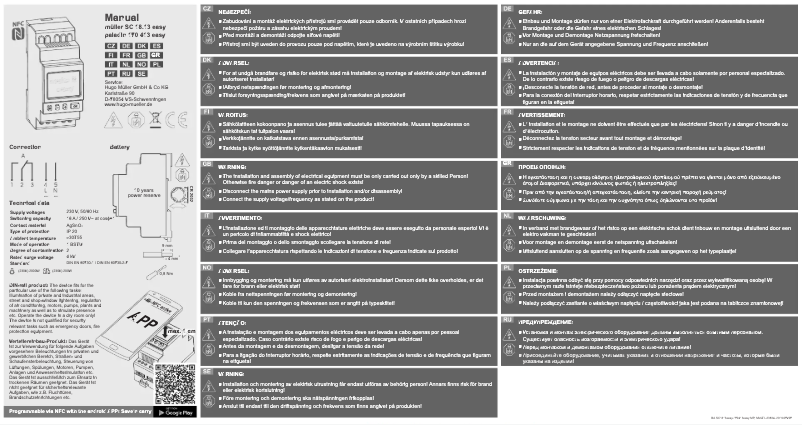 Page 1 de la notice Manuel utilisateur Hugo Müller SC18