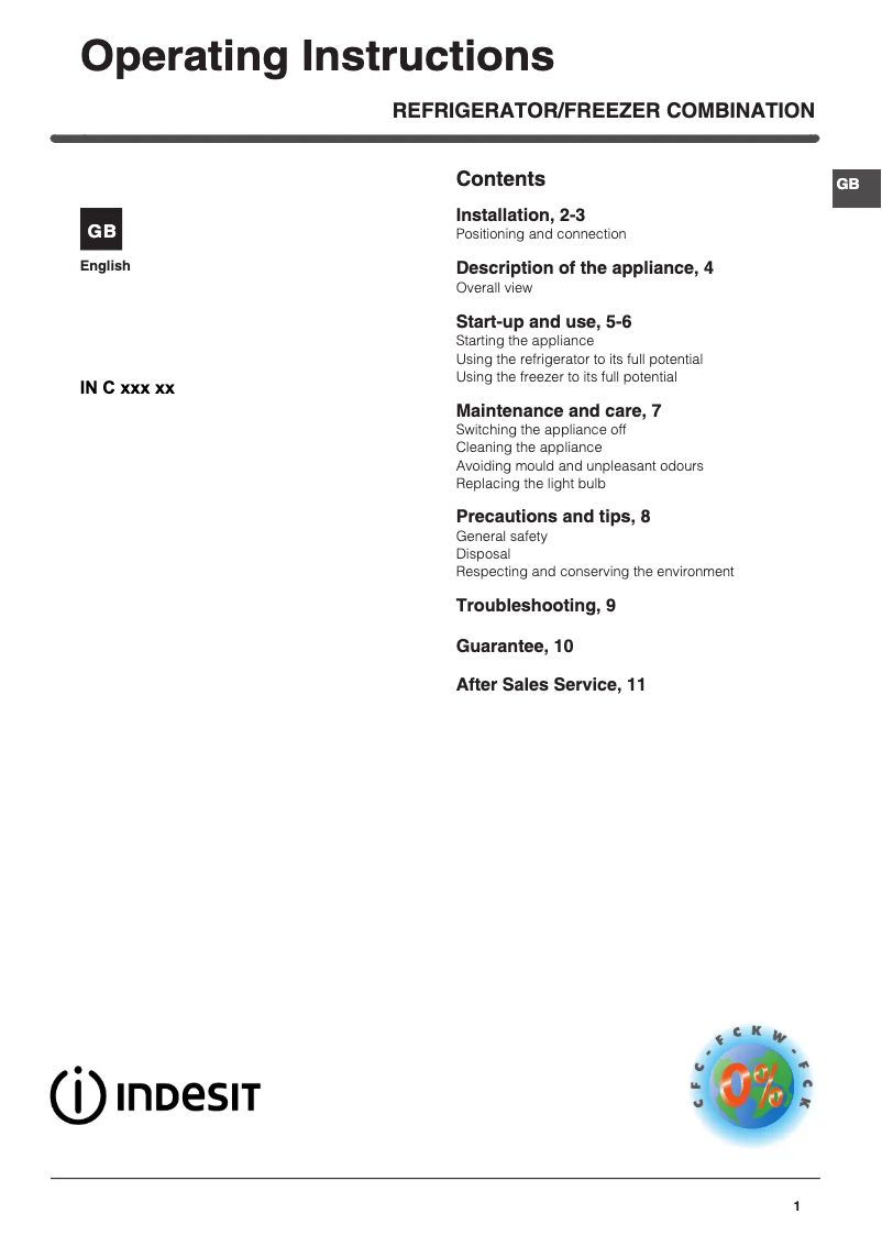 Image de la première page du manuel de l'appareil IN C 325 FF.1