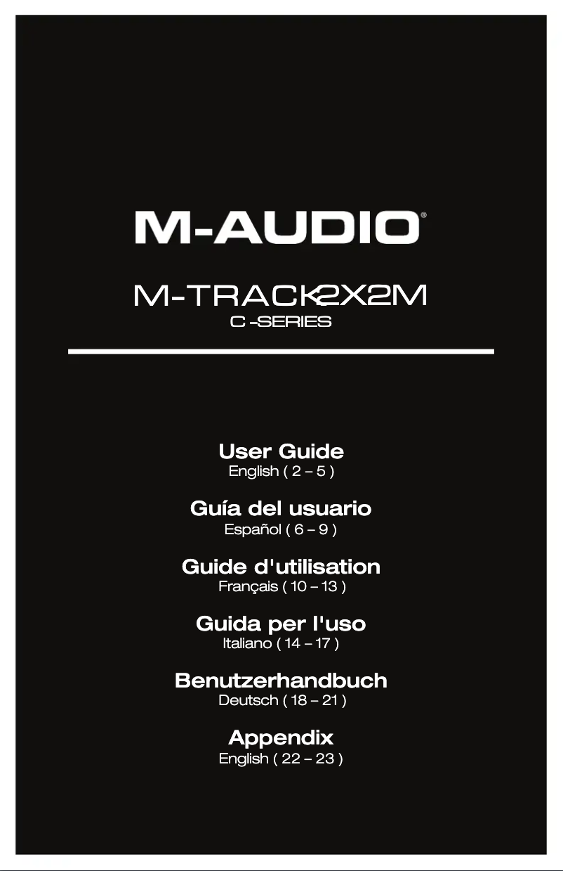 Page n°1 - Manuel utilisateur M-Audio M-Track 2X2M