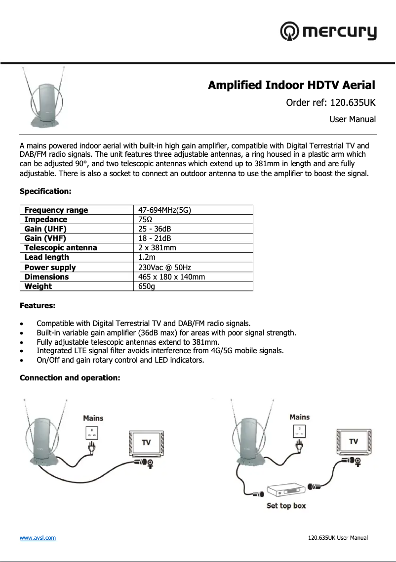 Página 1 del manual Manual de usuario Mercury ST36A