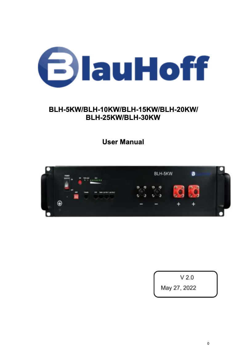 Page n°1 - Manuel utilisateur BlauHoff BLH-15KW