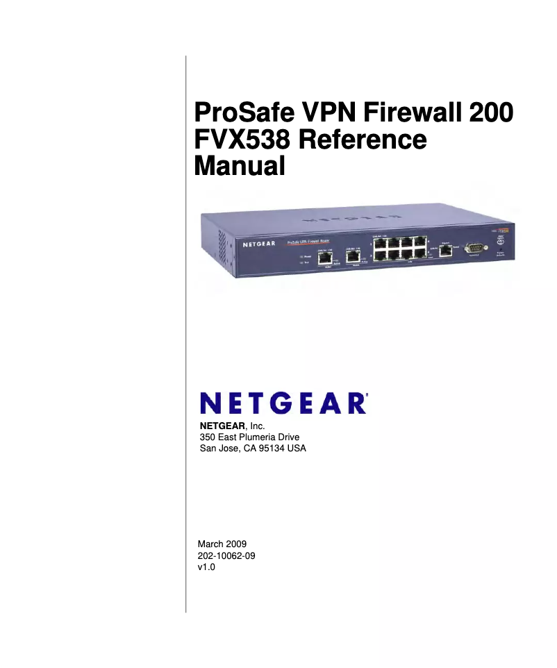 Page n°1 - Manuel utilisateur Netgear FVX538